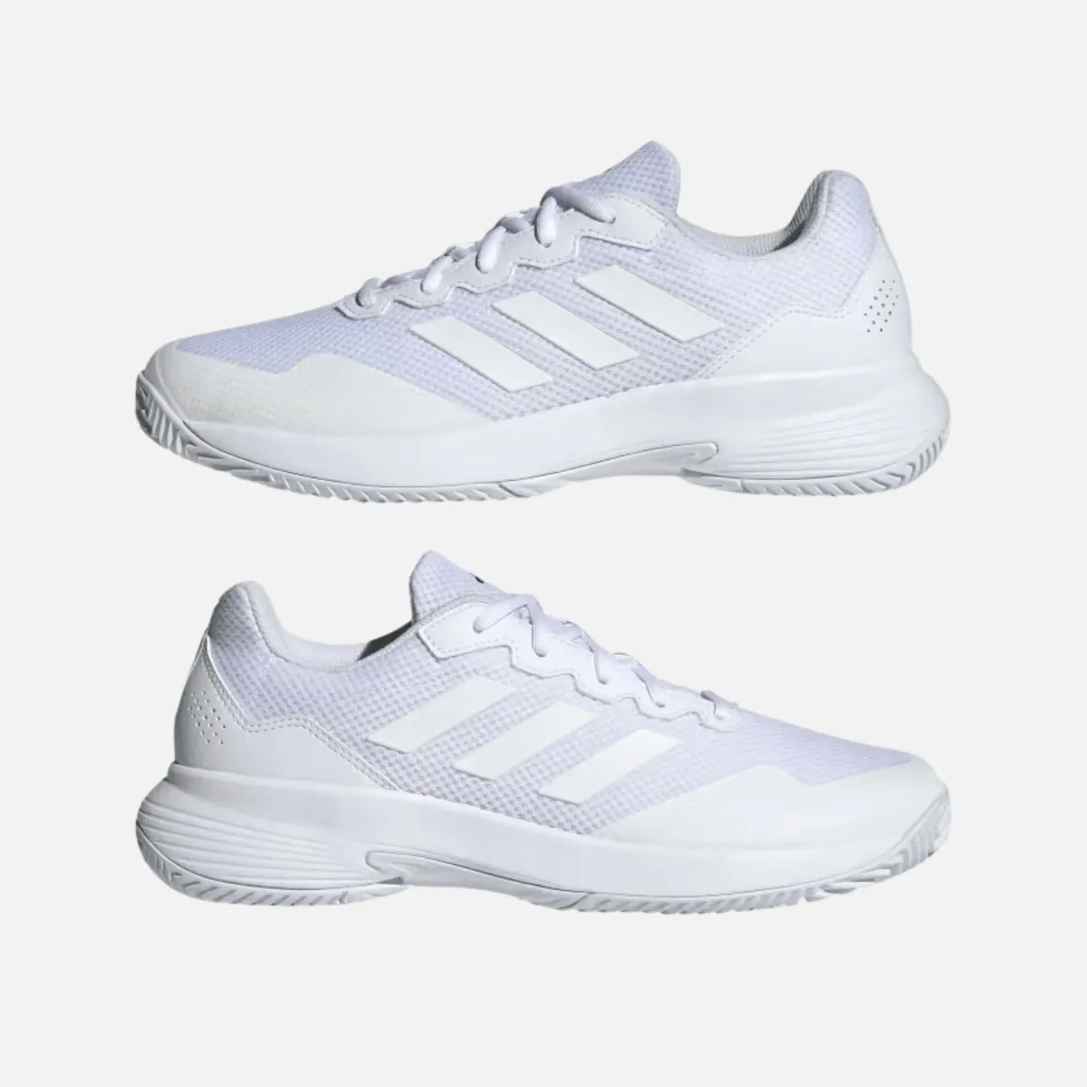 Adidas GAMECOURT 2.0 Tennis Shoes -Cloud White/Cloud White/Matte Silver