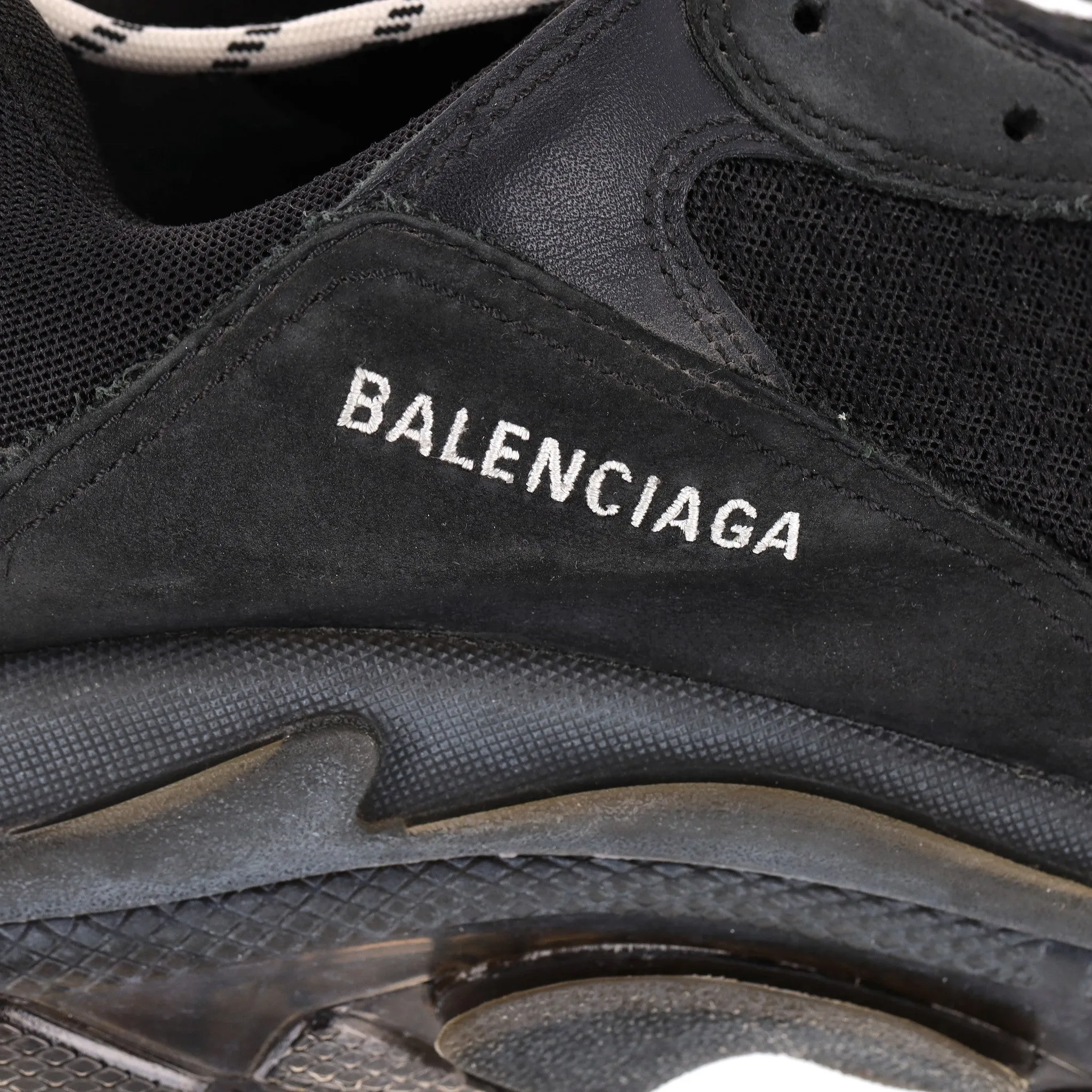 Balenciaga Triple S Leather, Nubuck & Mesh Sneakers. Size 45