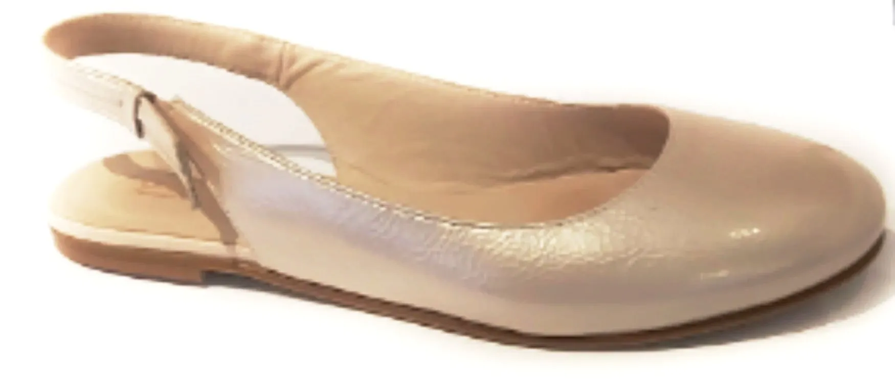 Beberlis Patent Leather Beige Sling Back Dressy Shoes