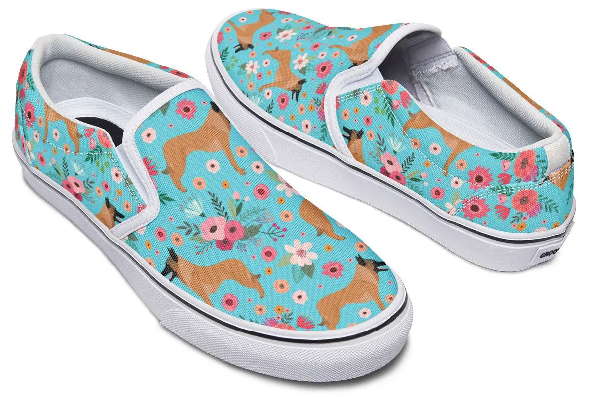 Belgian Malinois Flower Slip-On Shoes