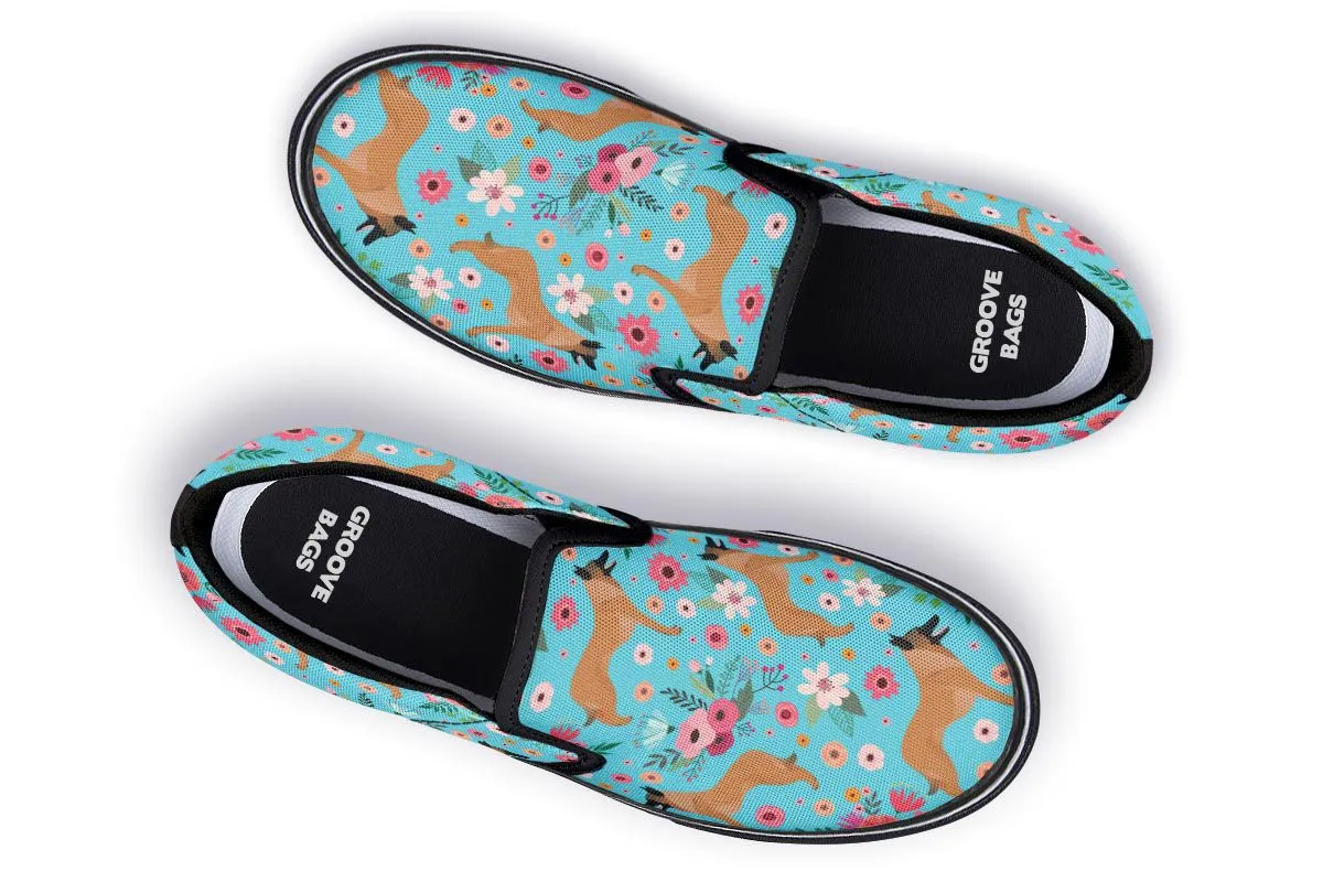 Belgian Malinois Flower Slip-On Shoes