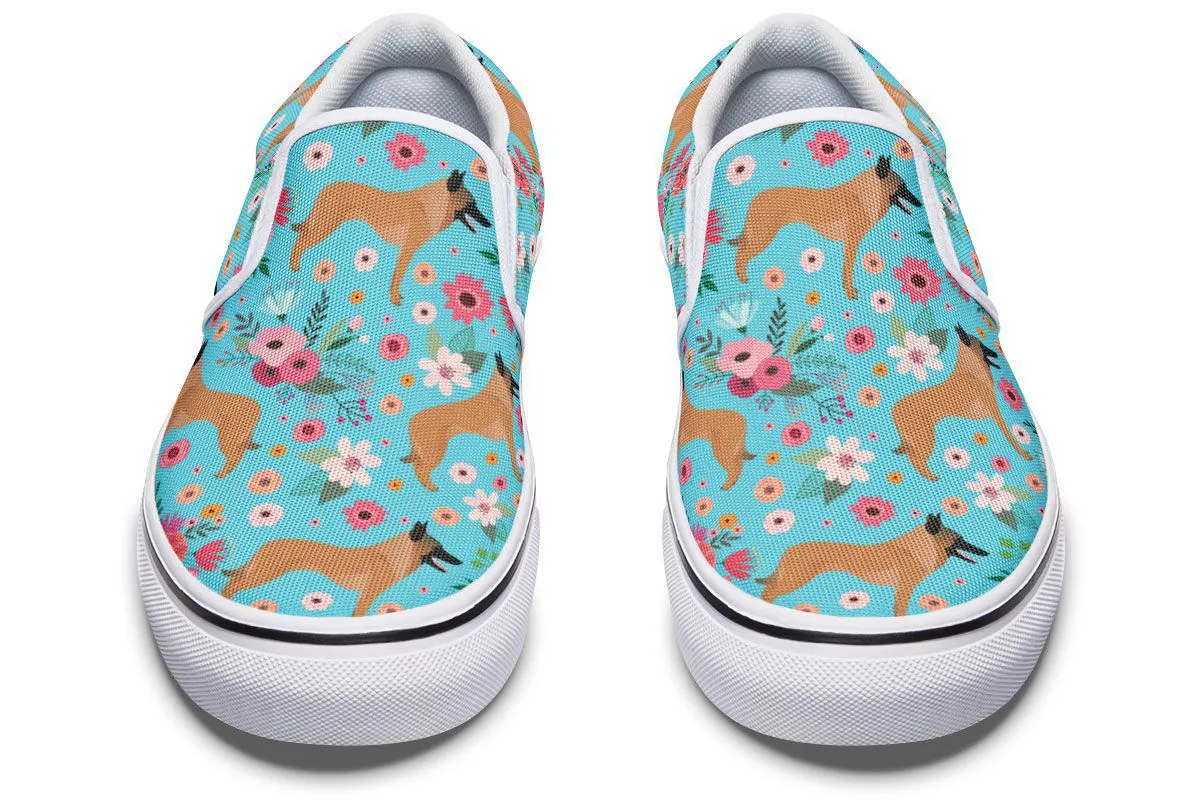 Belgian Malinois Flower Slip-On Shoes