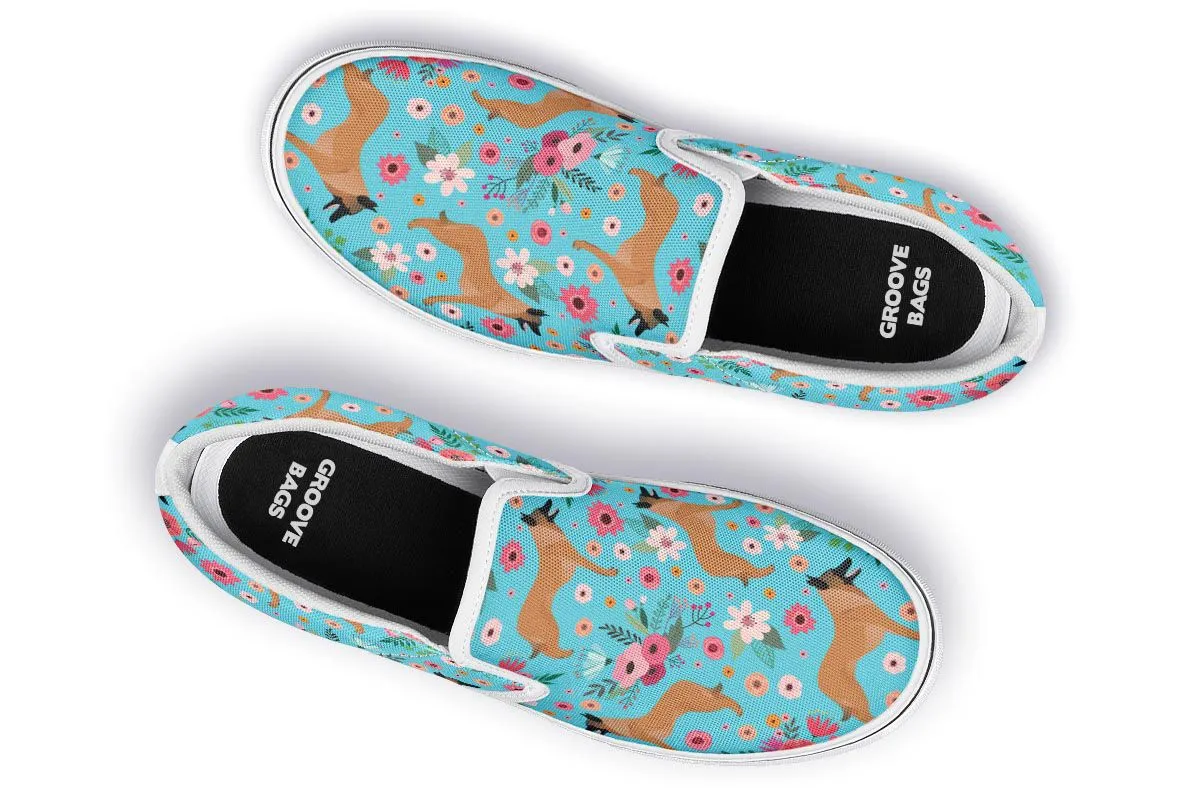 Belgian Malinois Flower Slip-On Shoes