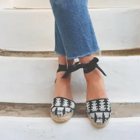 Black and White Boho Espadrilles