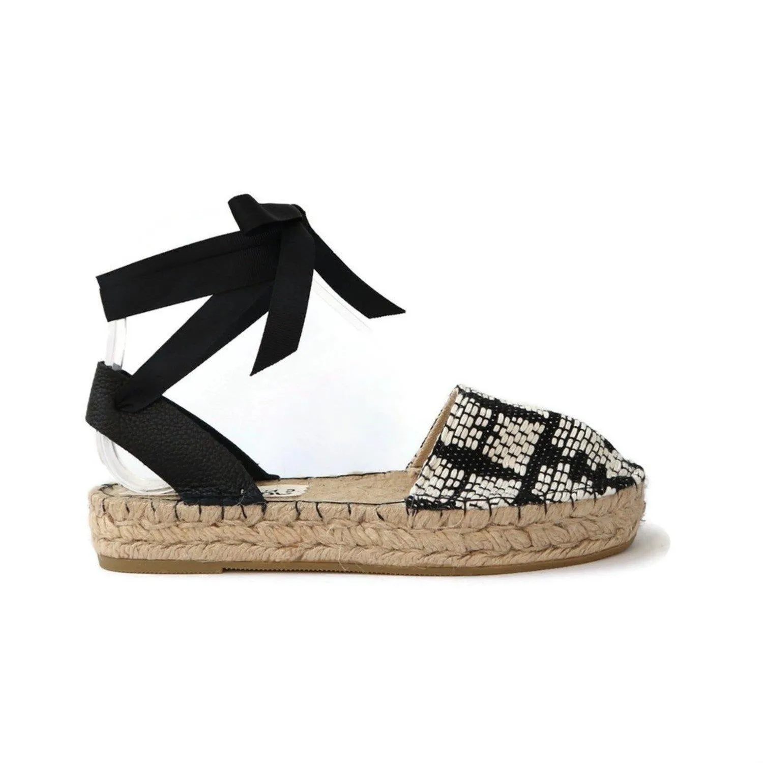 Black and White Boho Espadrilles