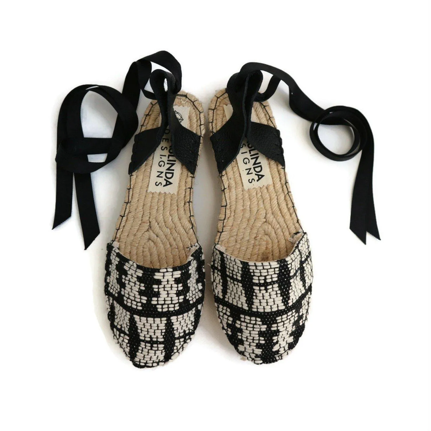 Black and White Boho Espadrilles