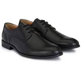 Black Dotted Derby Shoes