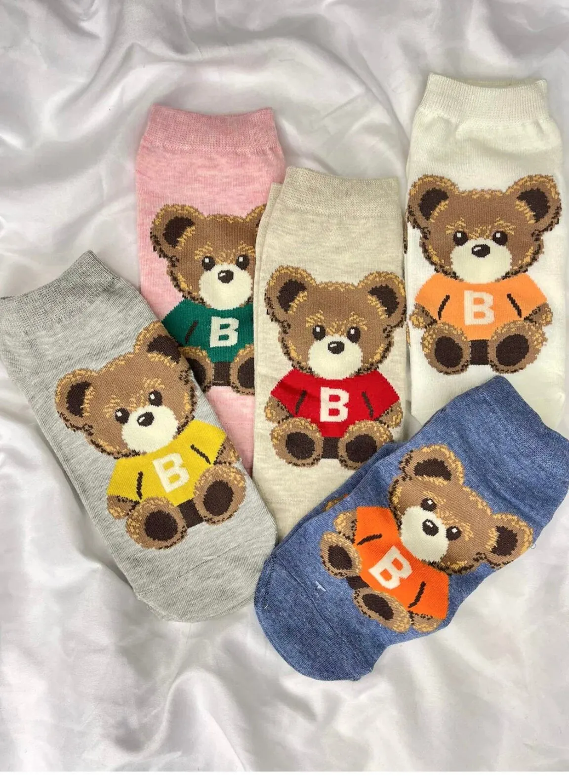 Cute Teddy Bear  Print women's Socks.