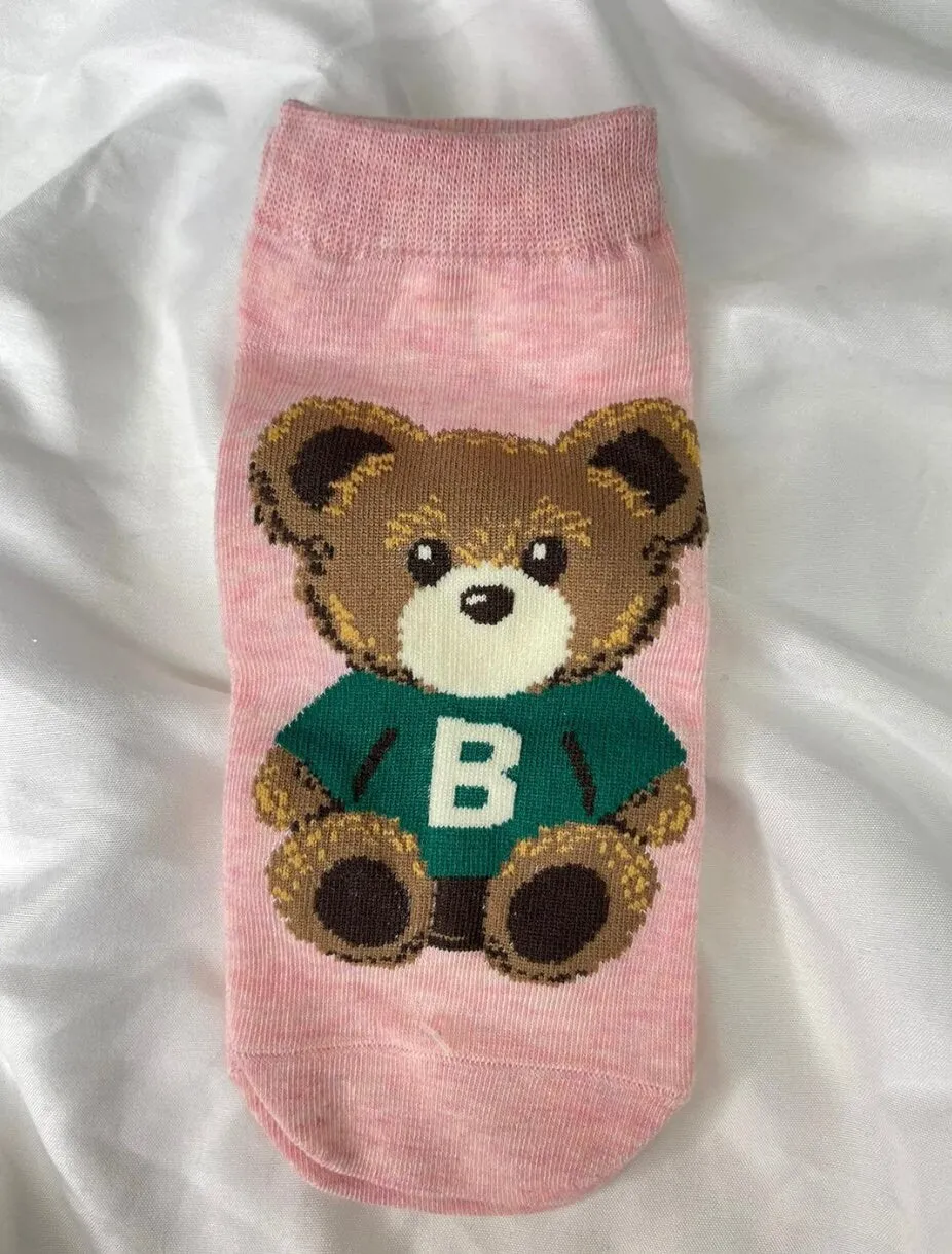 Cute Teddy Bear  Print women's Socks.