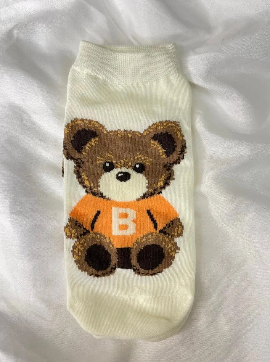 Cute Teddy Bear  Print women's Socks.