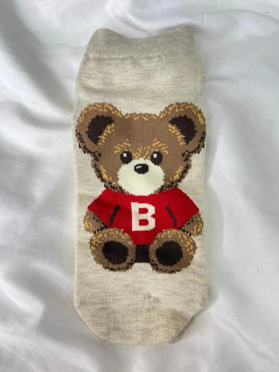 Cute Teddy Bear  Print women's Socks.