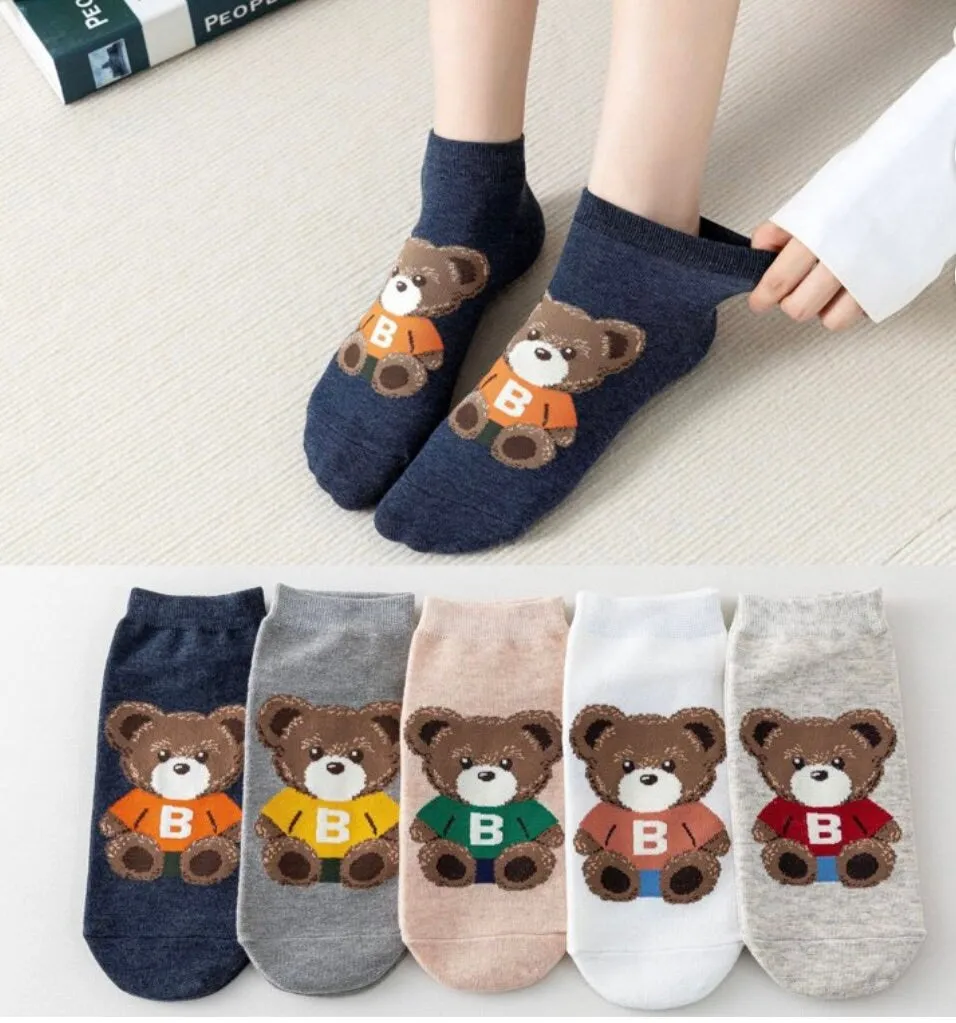 Cute Teddy Bear  Print women's Socks.