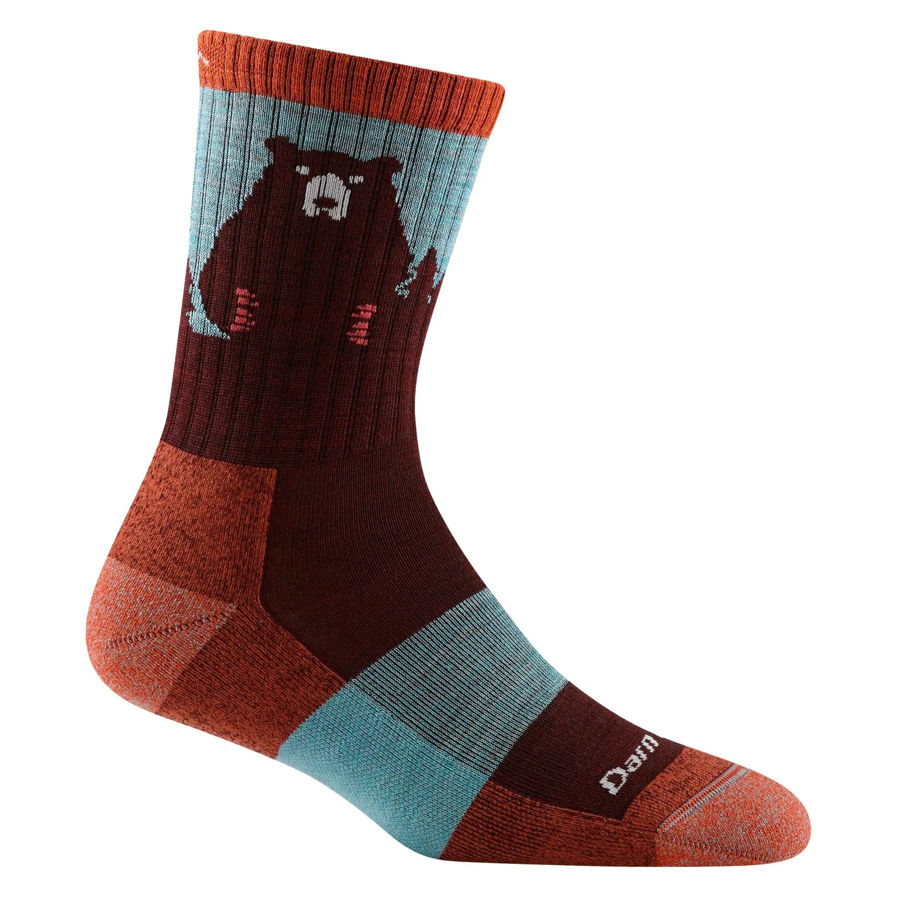 Darn Tough 1970 Women's Bear Town Micro Crew Lightweight Hiking Sock - Burgundy