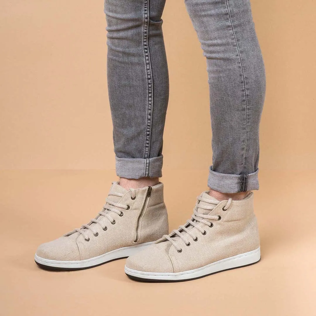 GENEVA Hemp High Top Sneakers with Zipper (Men's & Women's Sizes) (Discontinued)