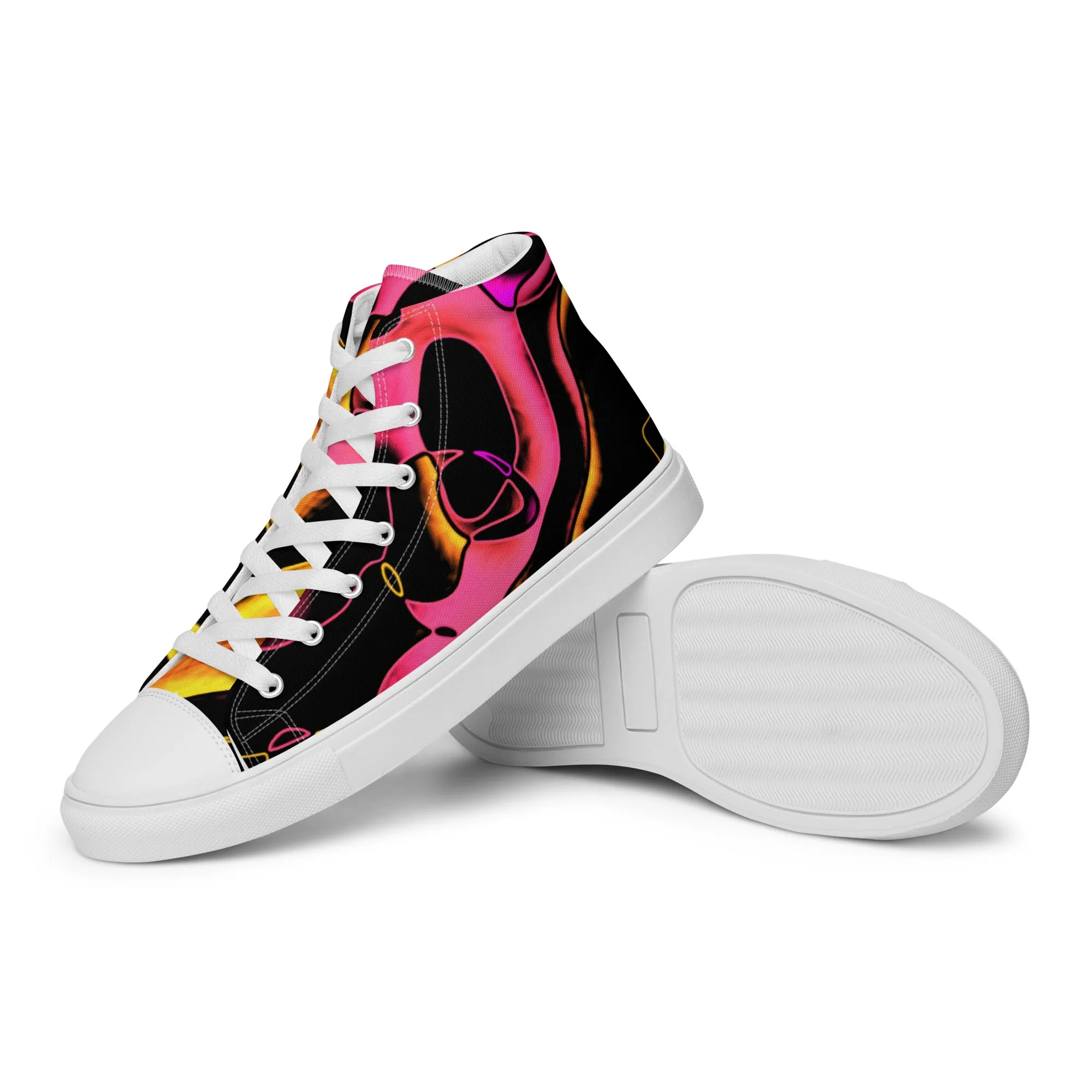 Men’s high top canvas shoes Pretty Pink