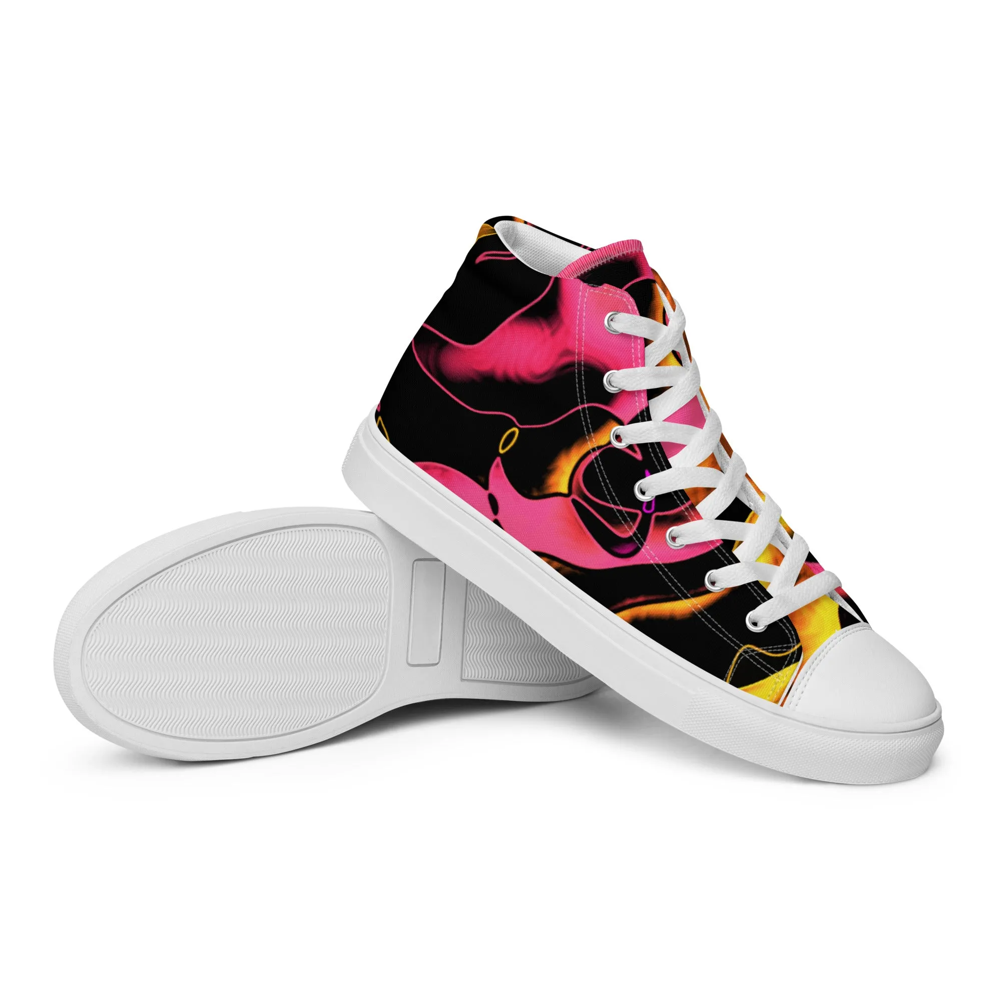 Men’s high top canvas shoes Pretty Pink