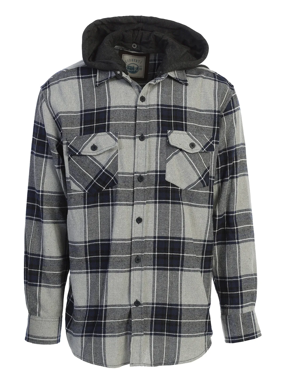 Men's Removable Hoodie Flannel Shirt, Size XL