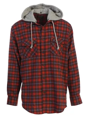 Men's Removable Hoodie Flannel Shirt, Size XL