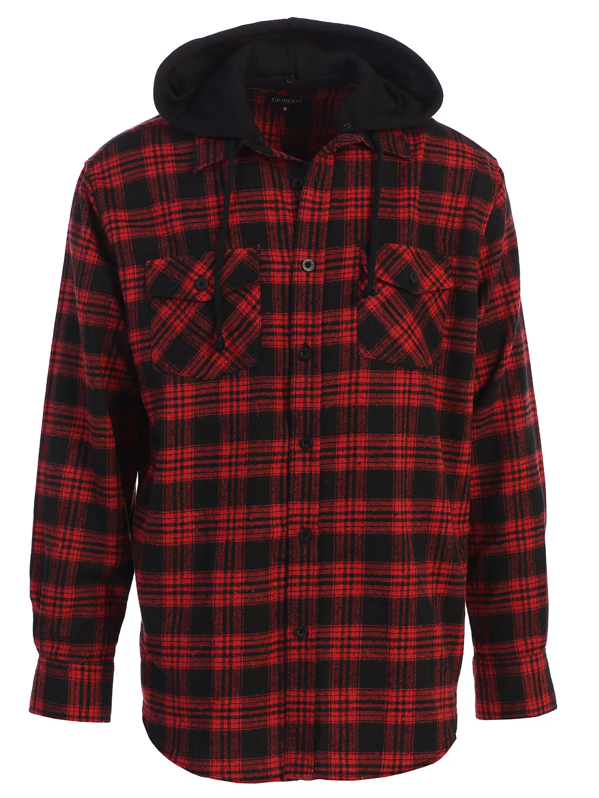 Men's Removable Hoodie Flannel Shirt, Size XL