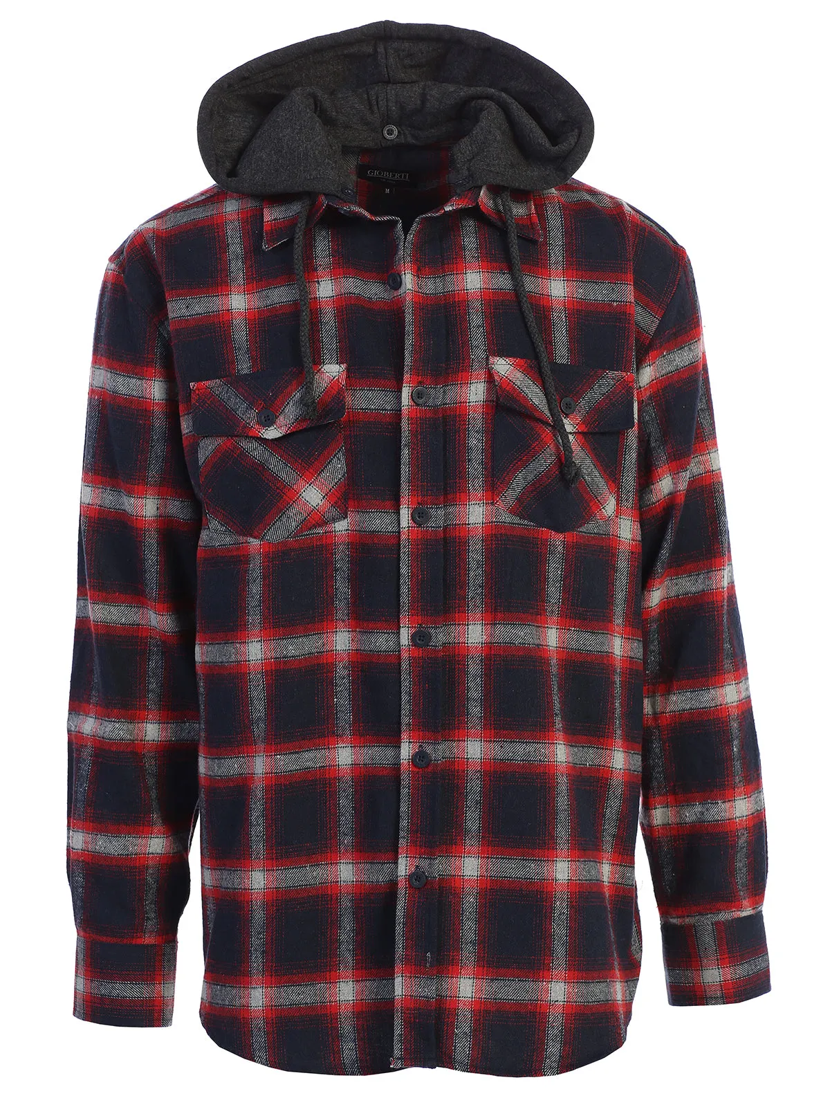 Men's Removable Hoodie Flannel Shirt, Size XL