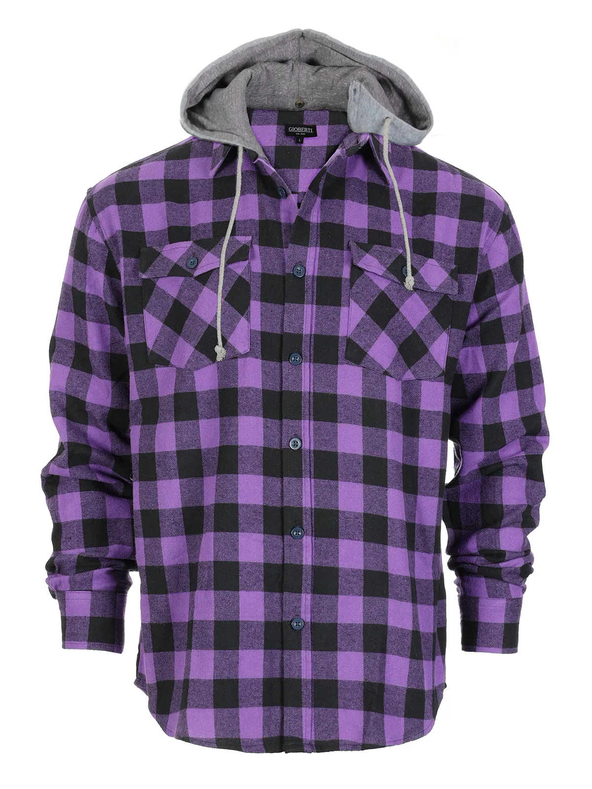 Men's Removable Hoodie Flannel Shirt, Size XL