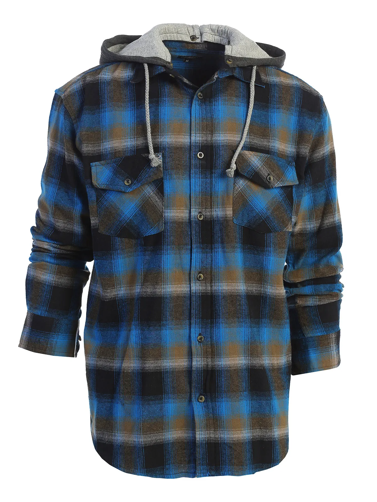 Men's Removable Hoodie Flannel Shirt, Size XL