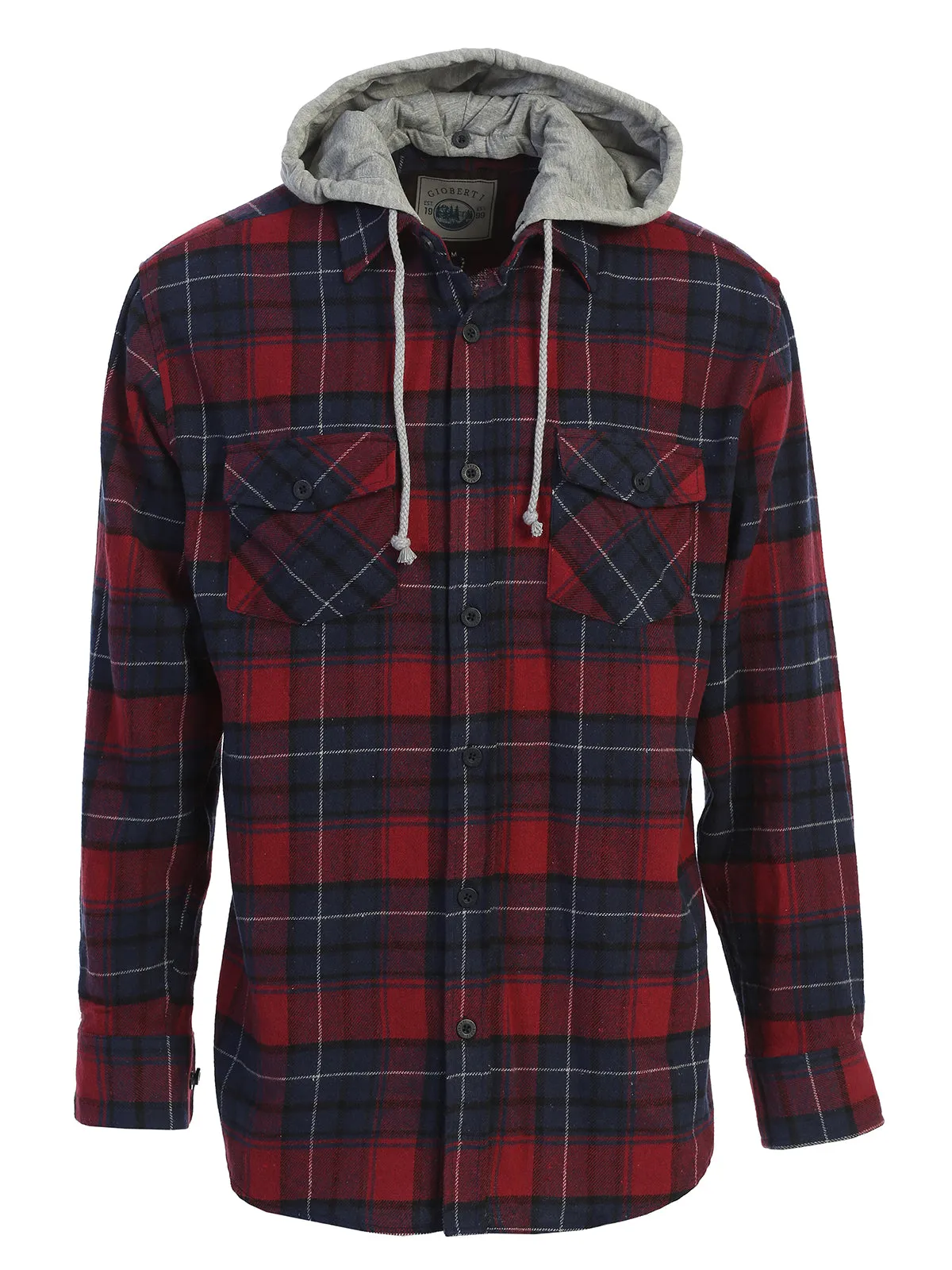 Men's Removable Hoodie Flannel Shirt, Size XL