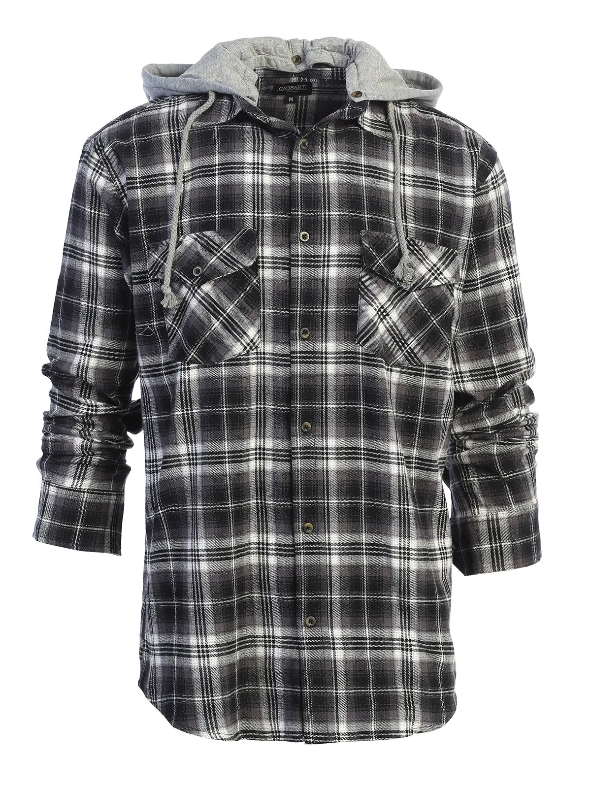 Men's Removable Hoodie Flannel Shirt, Size XL