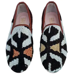 Men's Turkish Kilim Loafers | Black & White