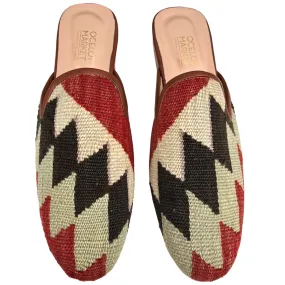 Men's Turkish Kilim Mule Zig Zag Pattern