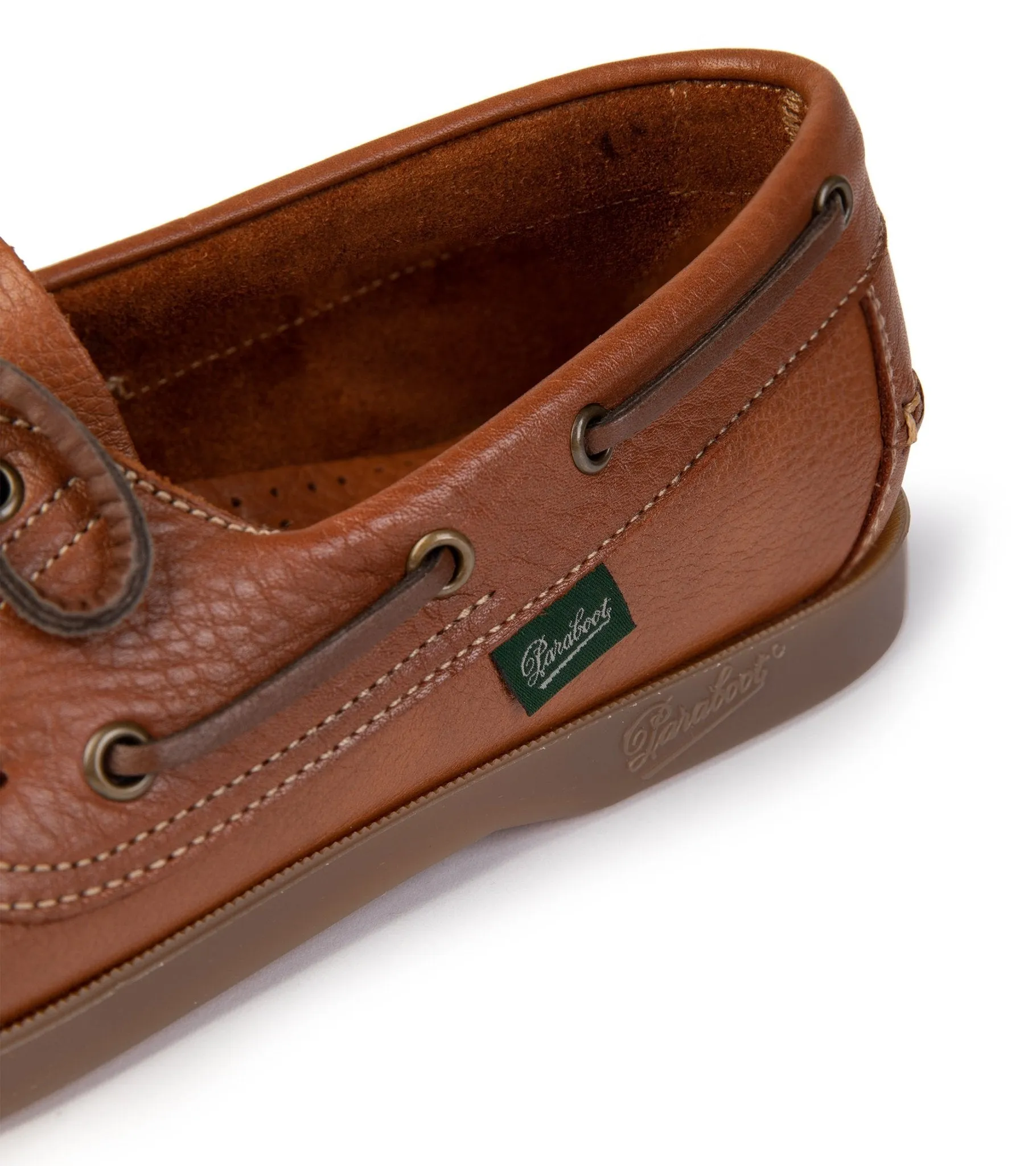 Paraboot Barth Tumbled Oak Leather Boat Shoe