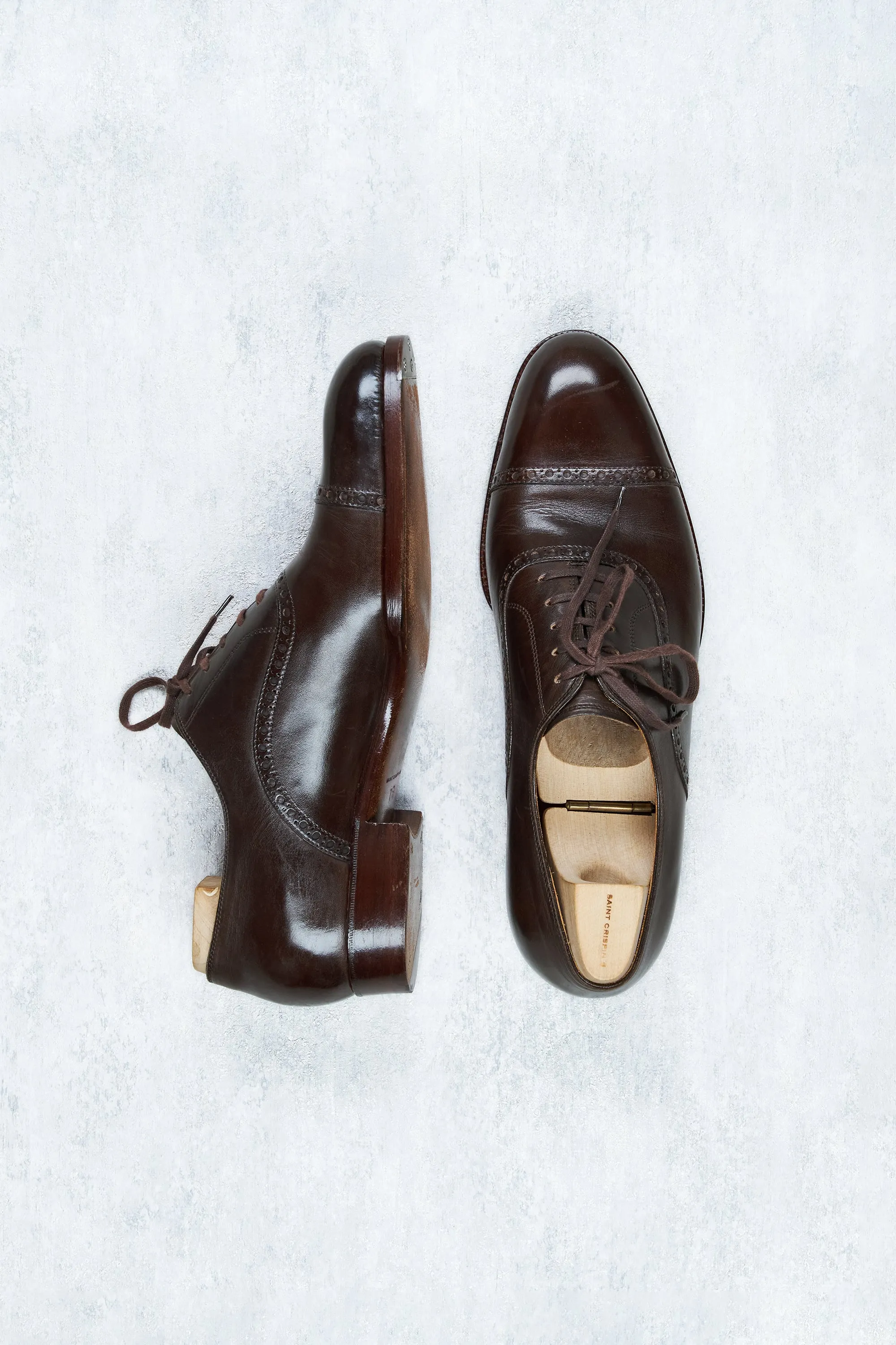 Saint Crispin's Classic 522B Dark Brown Calf Captoe Oxfords