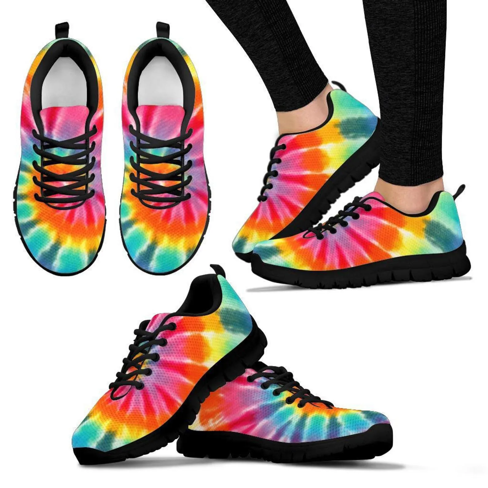 Tie Dye Unisex Shoes Rave EDC EDM Music Festival Sneakers