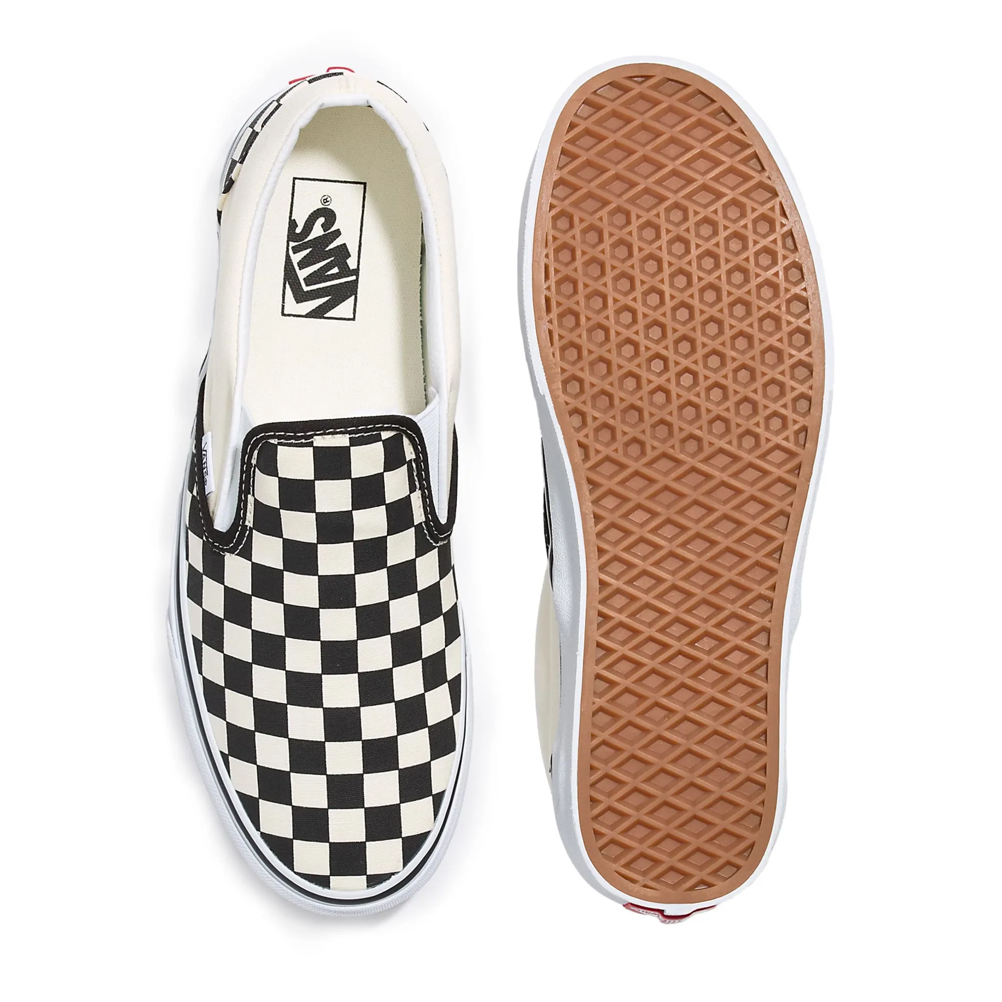 Vans Classic Slip-On - Black & White Checkerboard / White