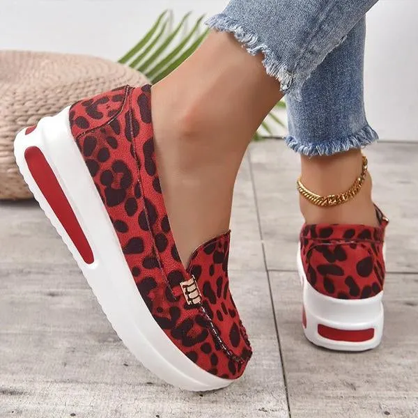 Women's Casual Leopard Print Thick-Soled Sneakers 87392705S