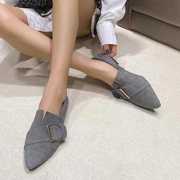 Women's Casual Metal Decorated Pointed Toe Flats 64552286S