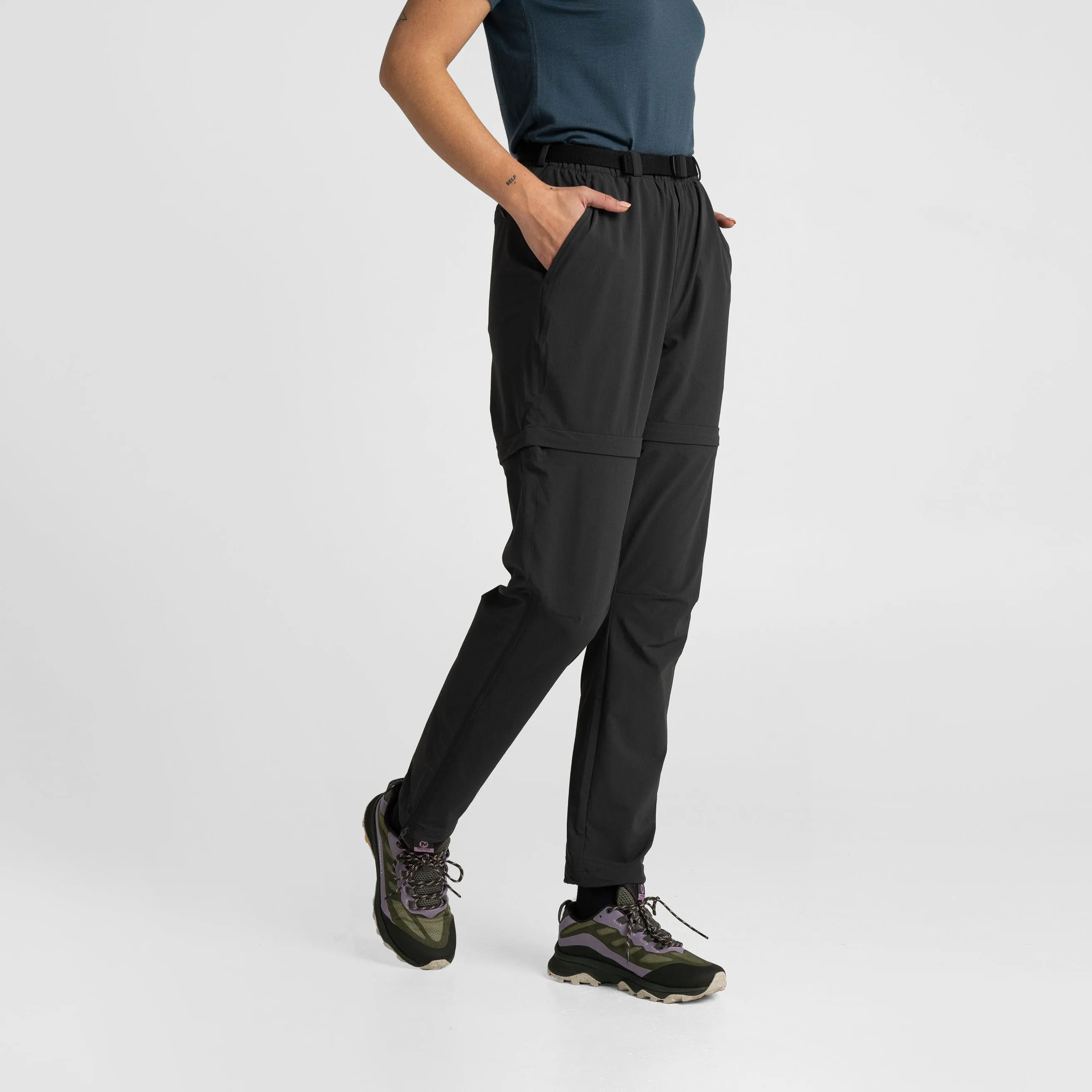 Womens Zip Off Pants Black