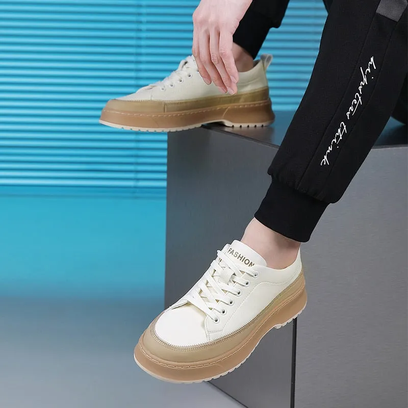 Xituodai  Men Casual Shoes Luxury Flats Fashion White Sneakers Lace Up Genuine Leather Shoes Footwear Sneakers Leather School Shoes