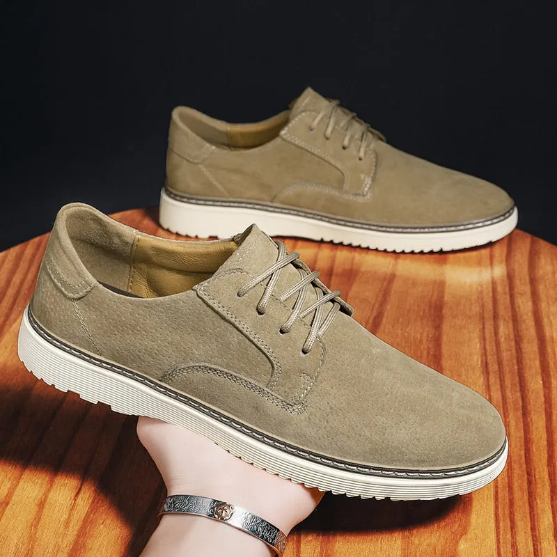 Xituodai  Men's Suede Leather Sneakers Fashion Khaki Casual Shoe Male Walking Shoes High Quality Office Oxford Shoes for Men Loafers