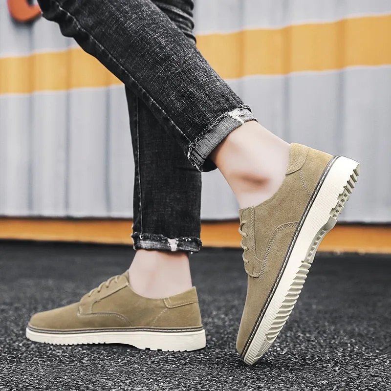 Xituodai  Men's Suede Leather Sneakers Fashion Khaki Casual Shoe Male Walking Shoes High Quality Office Oxford Shoes for Men Loafers