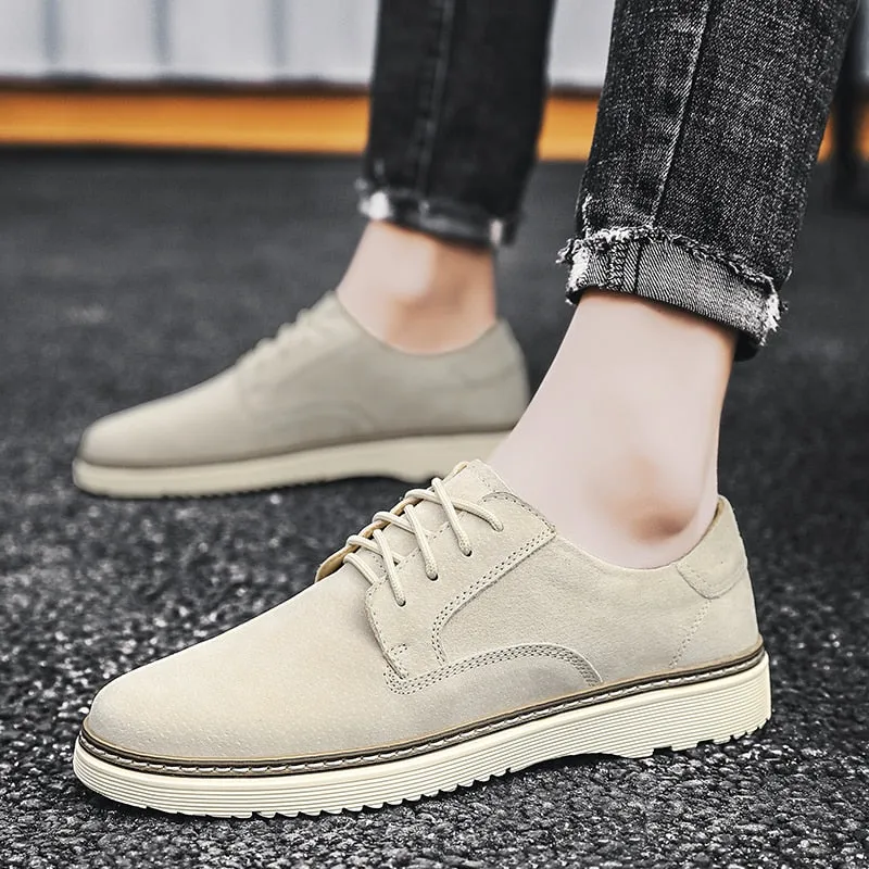 Xituodai  Men's Suede Leather Sneakers Fashion Khaki Casual Shoe Male Walking Shoes High Quality Office Oxford Shoes for Men Loafers