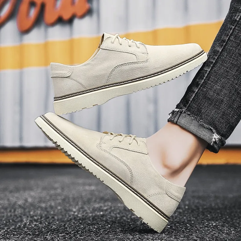 Xituodai  Men's Suede Leather Sneakers Fashion Khaki Casual Shoe Male Walking Shoes High Quality Office Oxford Shoes for Men Loafers