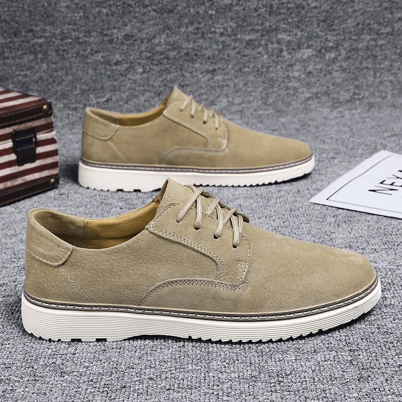 Xituodai  Men's Suede Leather Sneakers Fashion Khaki Casual Shoe Male Walking Shoes High Quality Office Oxford Shoes for Men Loafers