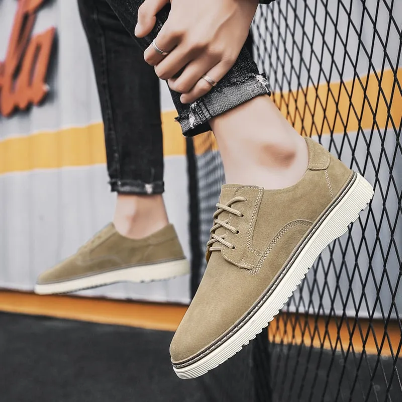 Xituodai  Men's Suede Leather Sneakers Fashion Khaki Casual Shoe Male Walking Shoes High Quality Office Oxford Shoes for Men Loafers