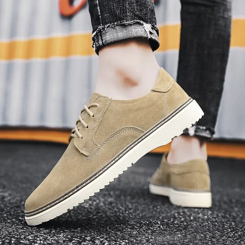 Xituodai  Men's Suede Leather Sneakers Fashion Khaki Casual Shoe Male Walking Shoes High Quality Office Oxford Shoes for Men Loafers