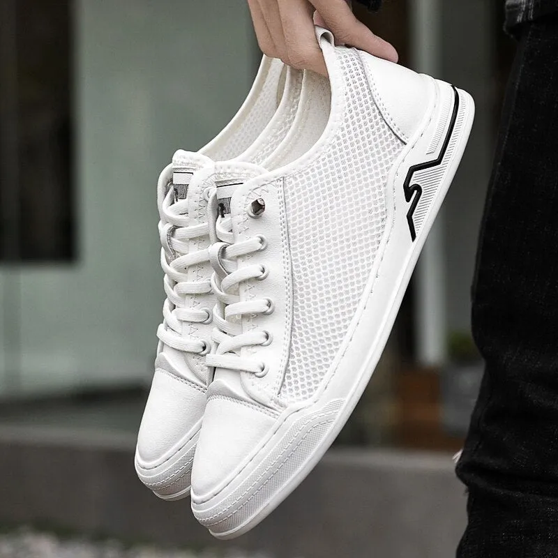 Xituodai  New Brand High Quality White Men's Genuine Leather Casual Shoes Summer Breathable Outdoor Sneakers Man Loafers Comfortable Flats